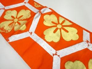 アンティーク　金銀彩花亀甲模様刺繍丸帯（材料）